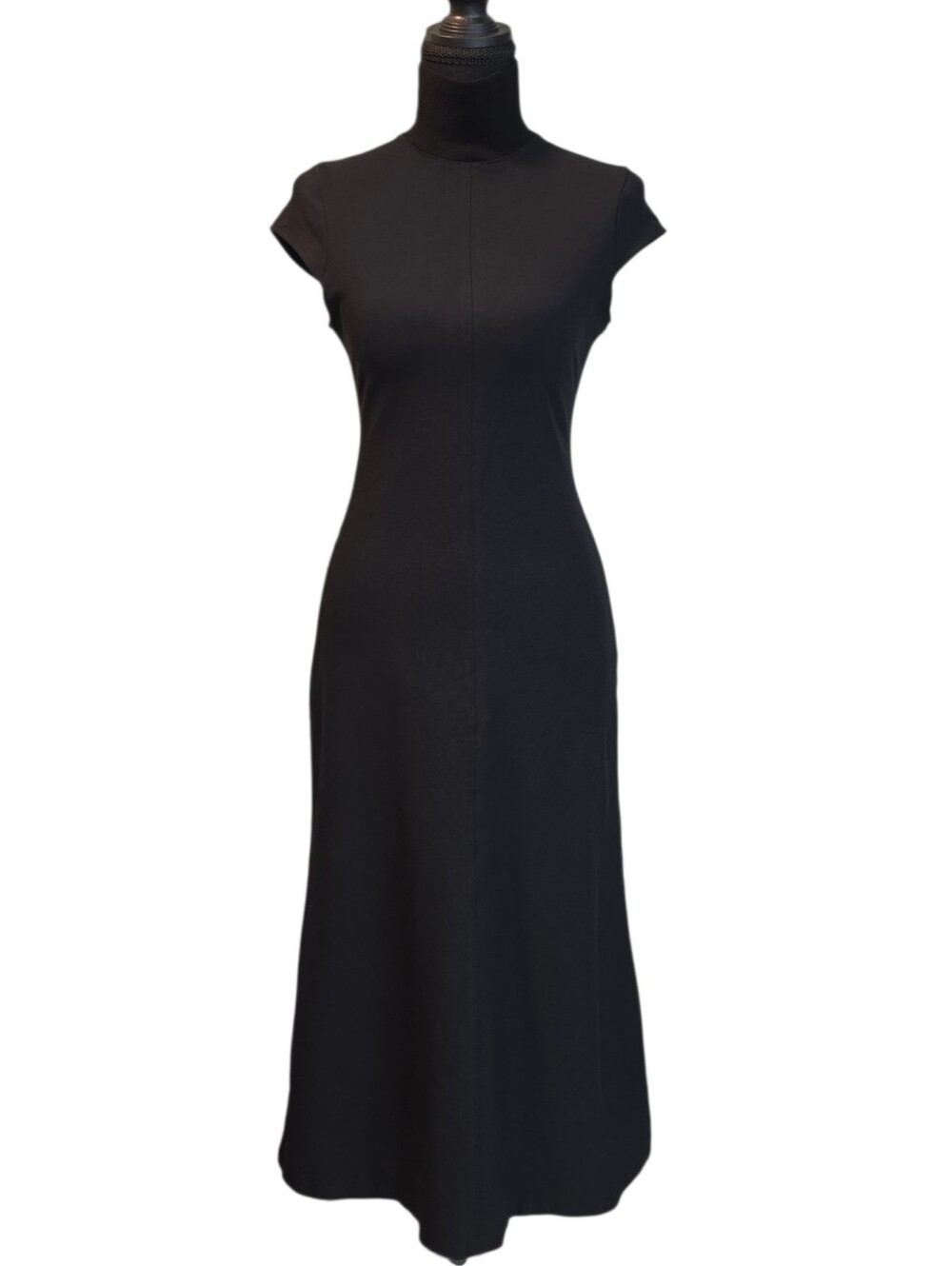 Theory Kadrayel Ponte Black Midi Dress Whimsigoth Elegant Size Small